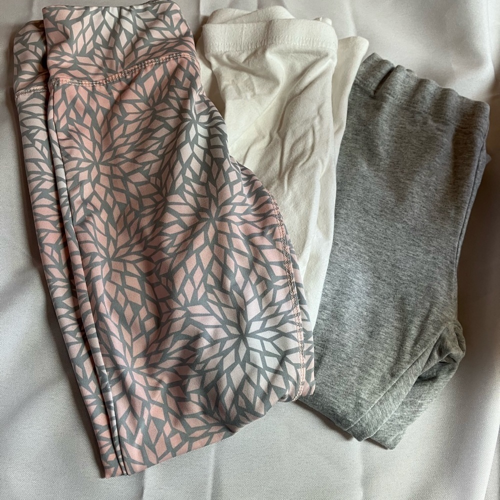 Stylish Kids Bottoms Set - Pink, White, and Gray
